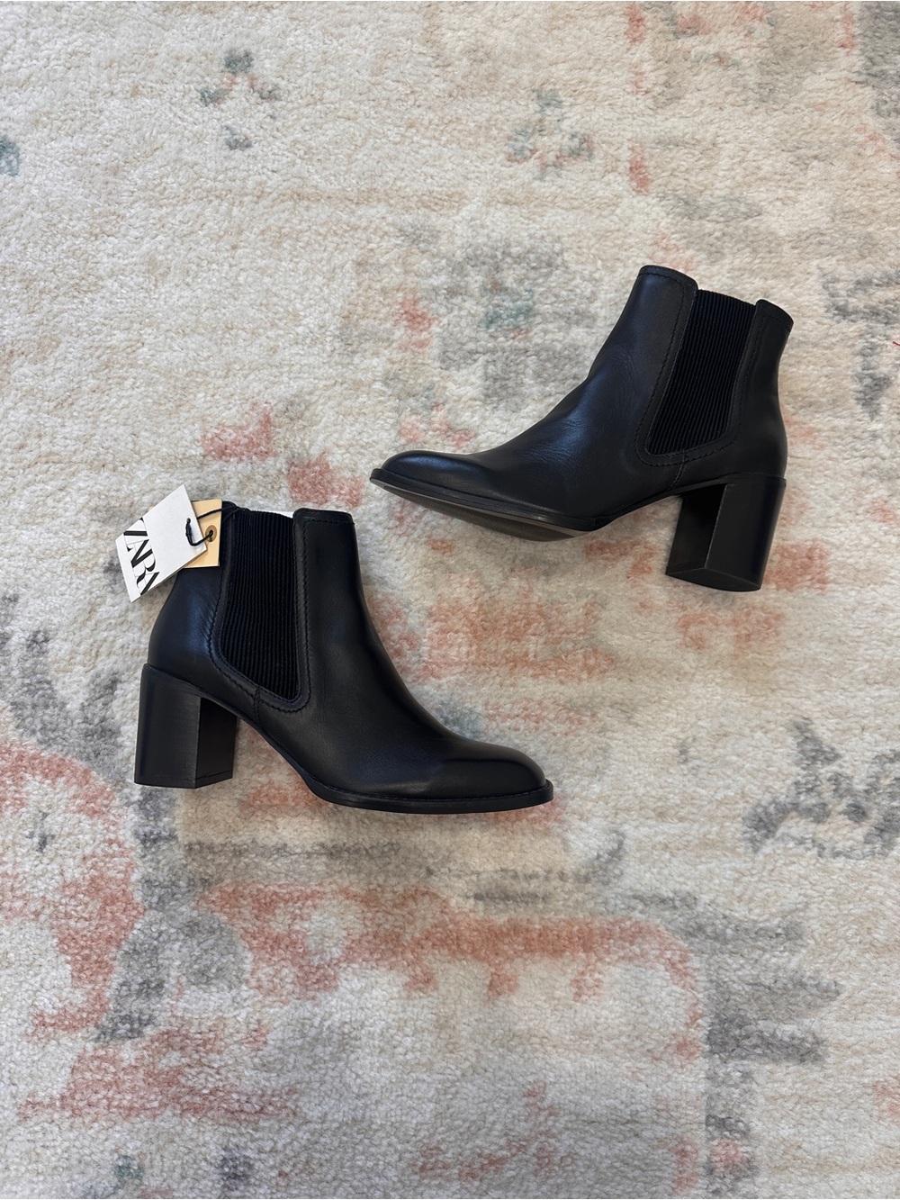 Black Chelsea Block-Heel Ankle Boots